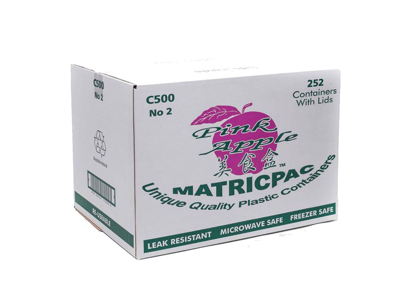 PINK APPLE PLASTIC CONTAINERS C500 SIZE 10’S Talard Thai Food Service