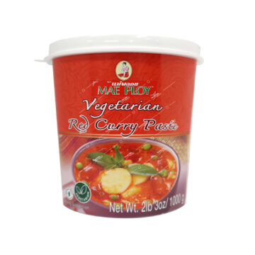 Jar of Mae Ploy Vegetarian Red Curry Paste 1kg.