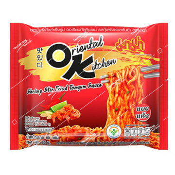 Mama Oriental Kitchen Shrimp Stir-Fry Tom Yum – A delicious instant Tom Yum stir-fry with shrimp, offering a rich, spicy flavor for a satisfying meal.
