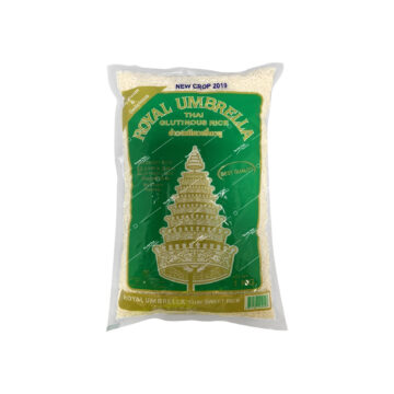 Royal Umbrella Thai Glutinous Rice 1kg – High-quality sticky rice for Thai cuisine.