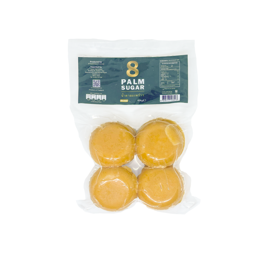 Number Eight Palm Sugar – traditional Thai sweetener for cooking and desserts.