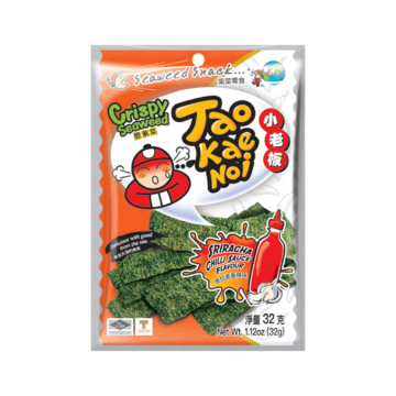 Tao Kae Noi Crispy Seaweed Sriracha Chilli Flavour – Crunchy seaweed with a zesty sriracha chilli kick, perfect for a savory snack.