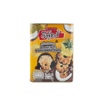 VFOODS BISCUITS TIN - COCONUT BISCUIT WITH PINEAPPLE JAM