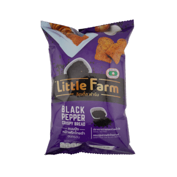 Little Farm Black Pepper Crispy Bread 90g healthy baked not fried Thai snack real spice