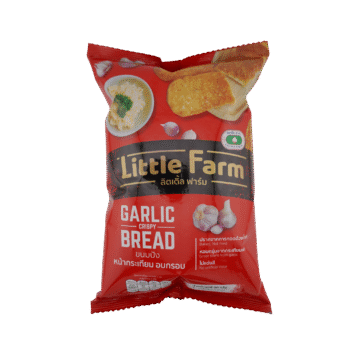 Little Farm Garlic Crispy Bread 90g baked not fried Thai snack no artificial color